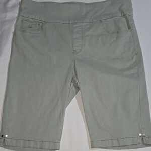 Liz Claiborne Light Leaf Green All Around Slimking Amanda Women's Shorts 12